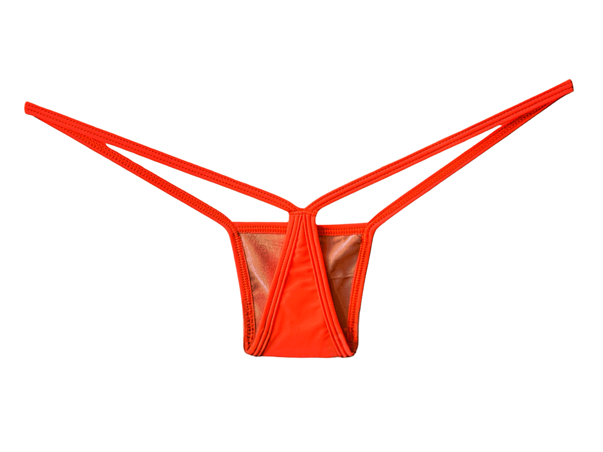 Orange Micro G String Thong Tri - Kini Set - GrlFriday Shop