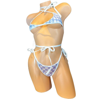 Baby Blue and White Checkered Bikini - GrlFriday Shop