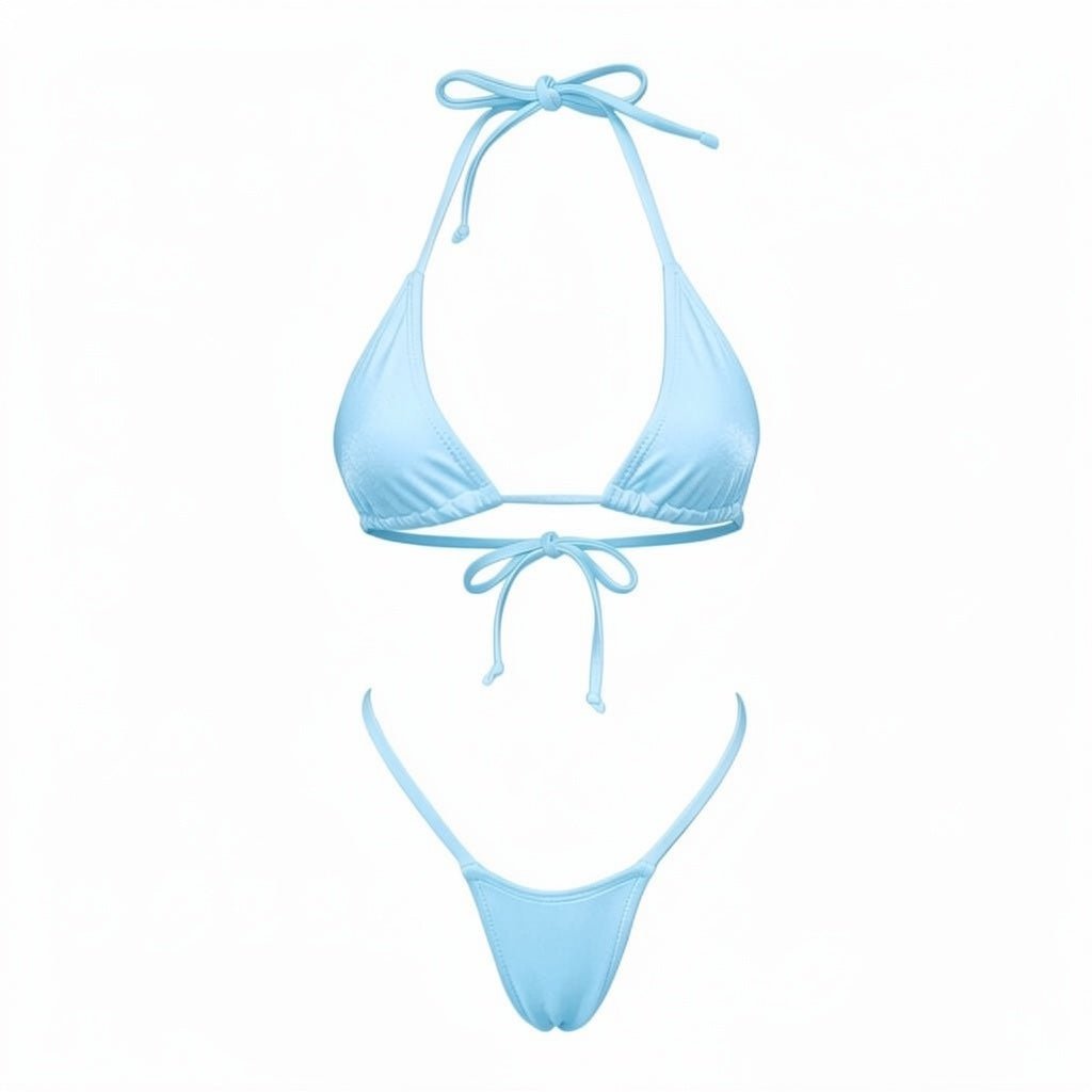 Baby Blue G String Thong Mini Tri-Kini Set - GrlFriday Shop