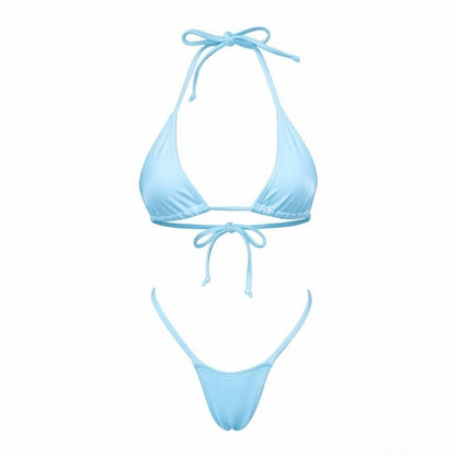Baby Blue G String Thong Mini Tri-Kini Set - GrlFriday Shop