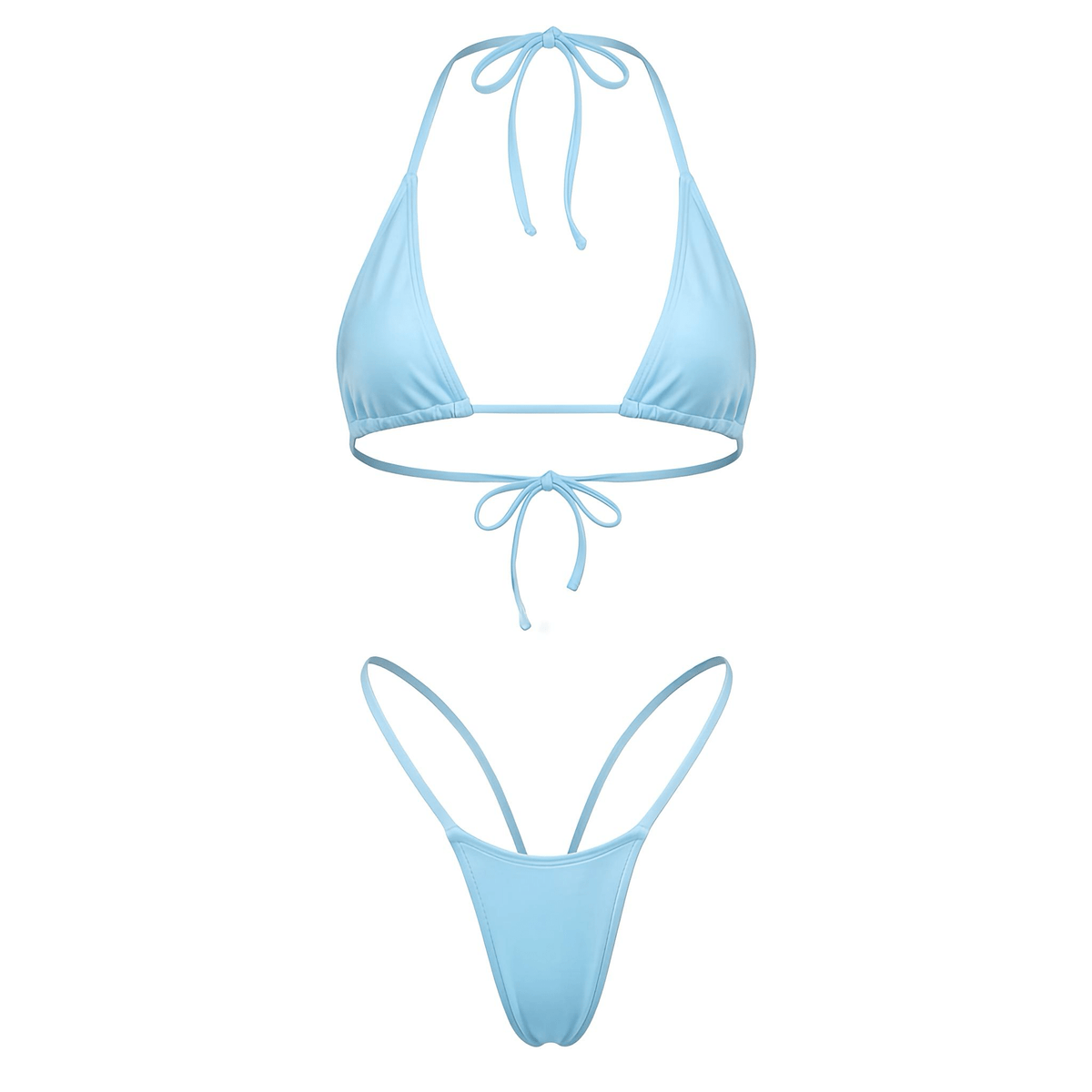 Baby Blue G String Thong Mini Tri-Kini Set - GrlFriday Shop