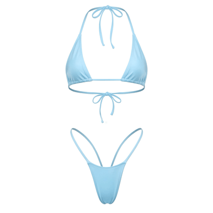 Baby Blue G String Thong Mini Tri-Kini Set - GrlFriday Shop