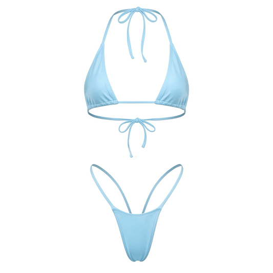 Baby Blue G String Thong Mini Tri-Kini Set - GrlFriday Shop