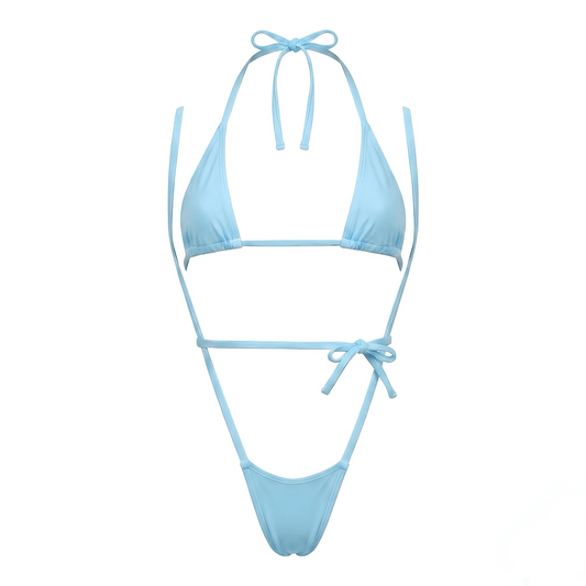 Baby Blue Tri-Kini Slingshot Thong Set - GrlFriday Shop