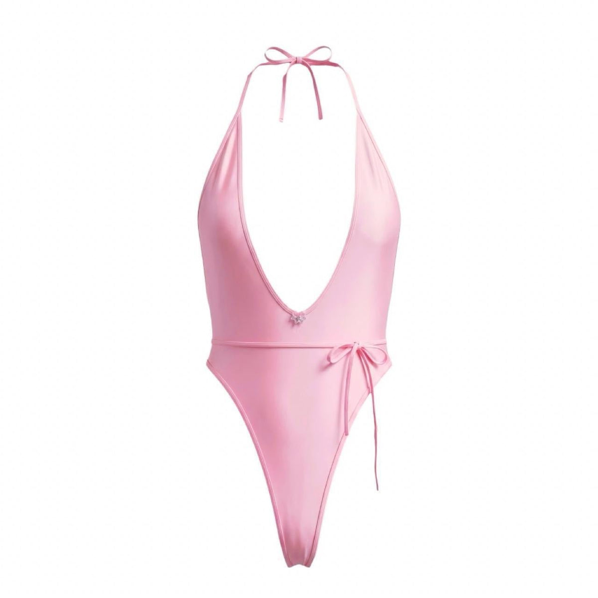 Baby Pink Deep-V Thong One-Piece - GrlFriday Shop