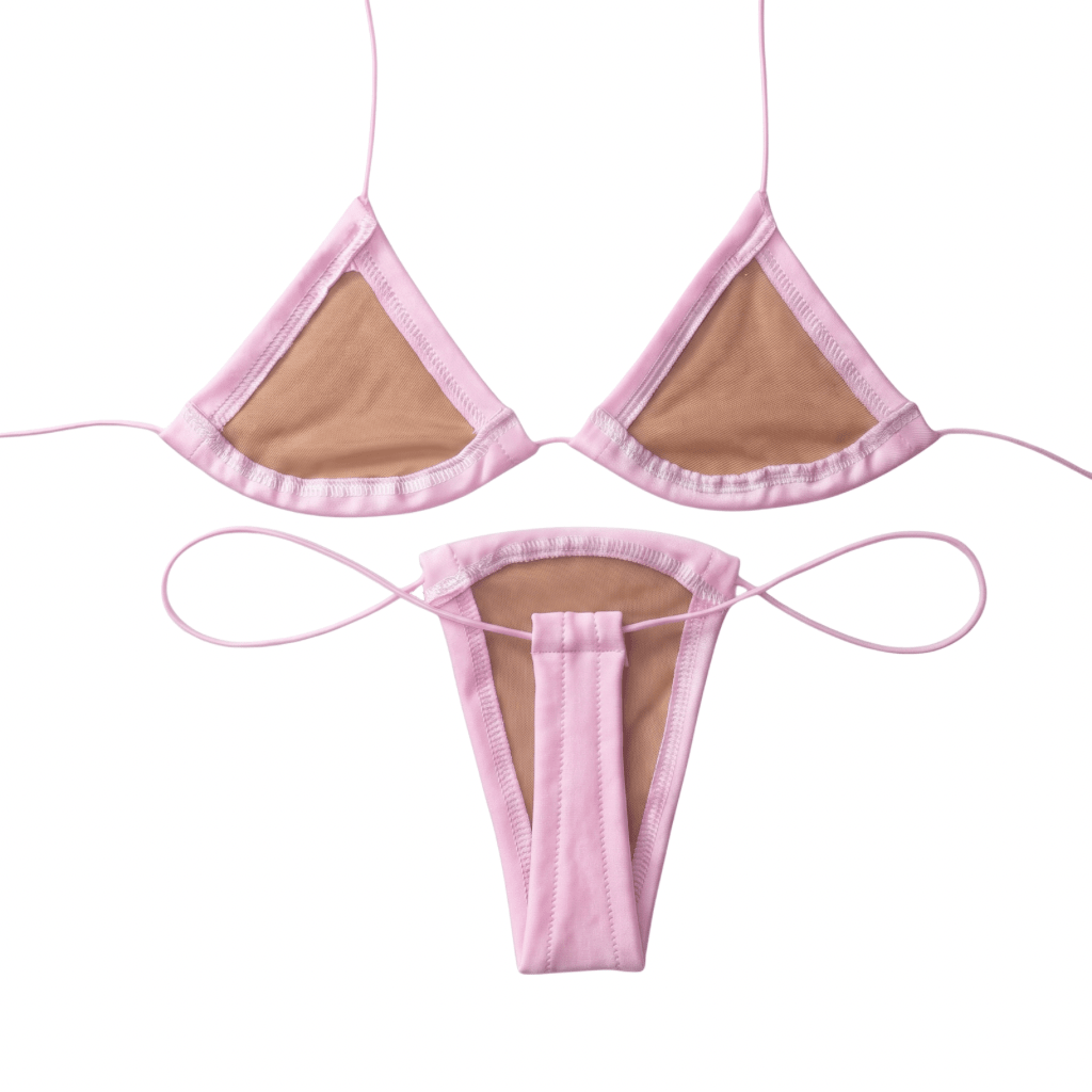 Baby Pink Holographic Microkini Set - GrlFriday Shop