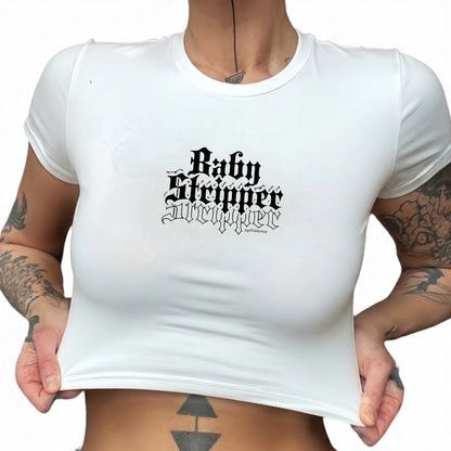 Baby Stripper Cropped Baby Tee - GrlFriday Shop