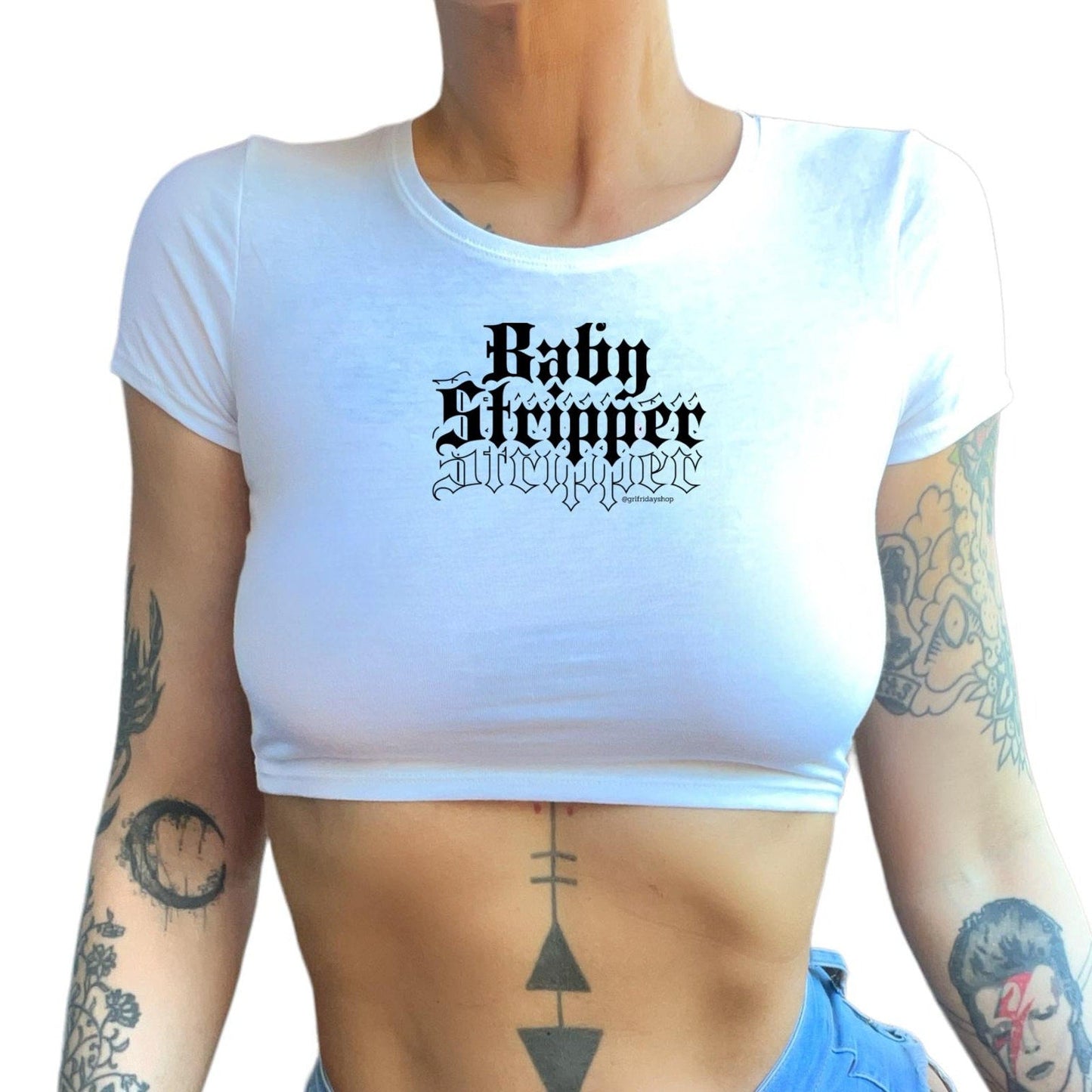 Baby Stripper Cropped Baby Tee - GrlFriday Shop