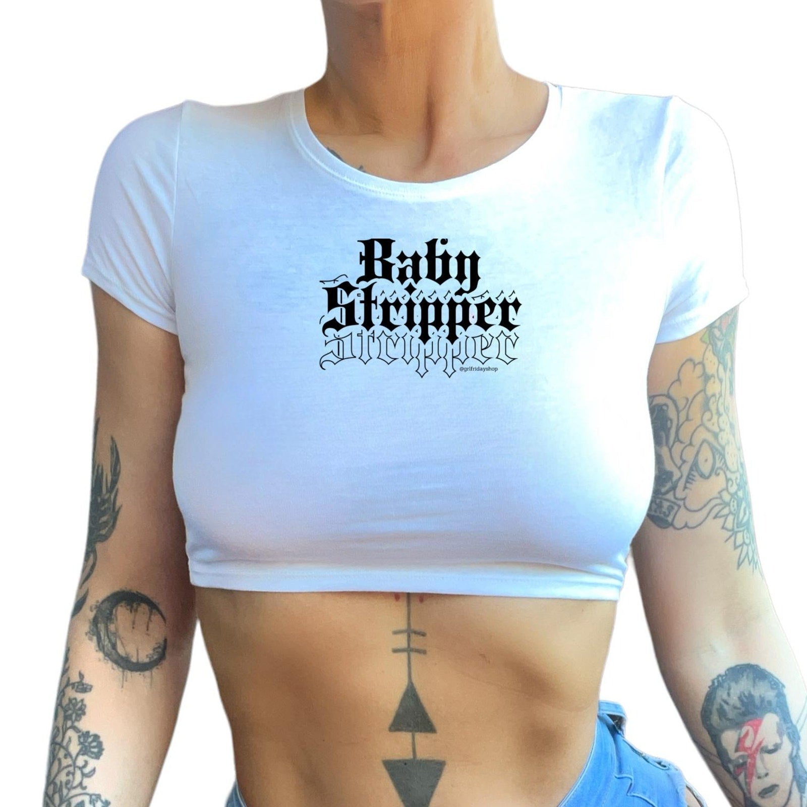 Baby Stripper Cropped Baby Tee - GrlFriday Shop