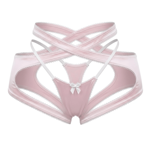 Ballet Satin Criss-Cross Garter Belt - GrlFriday Shop