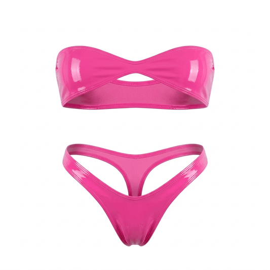 Barbie Pink Latex Faux Leather Nanokini Microkini - GrlFriday Shop