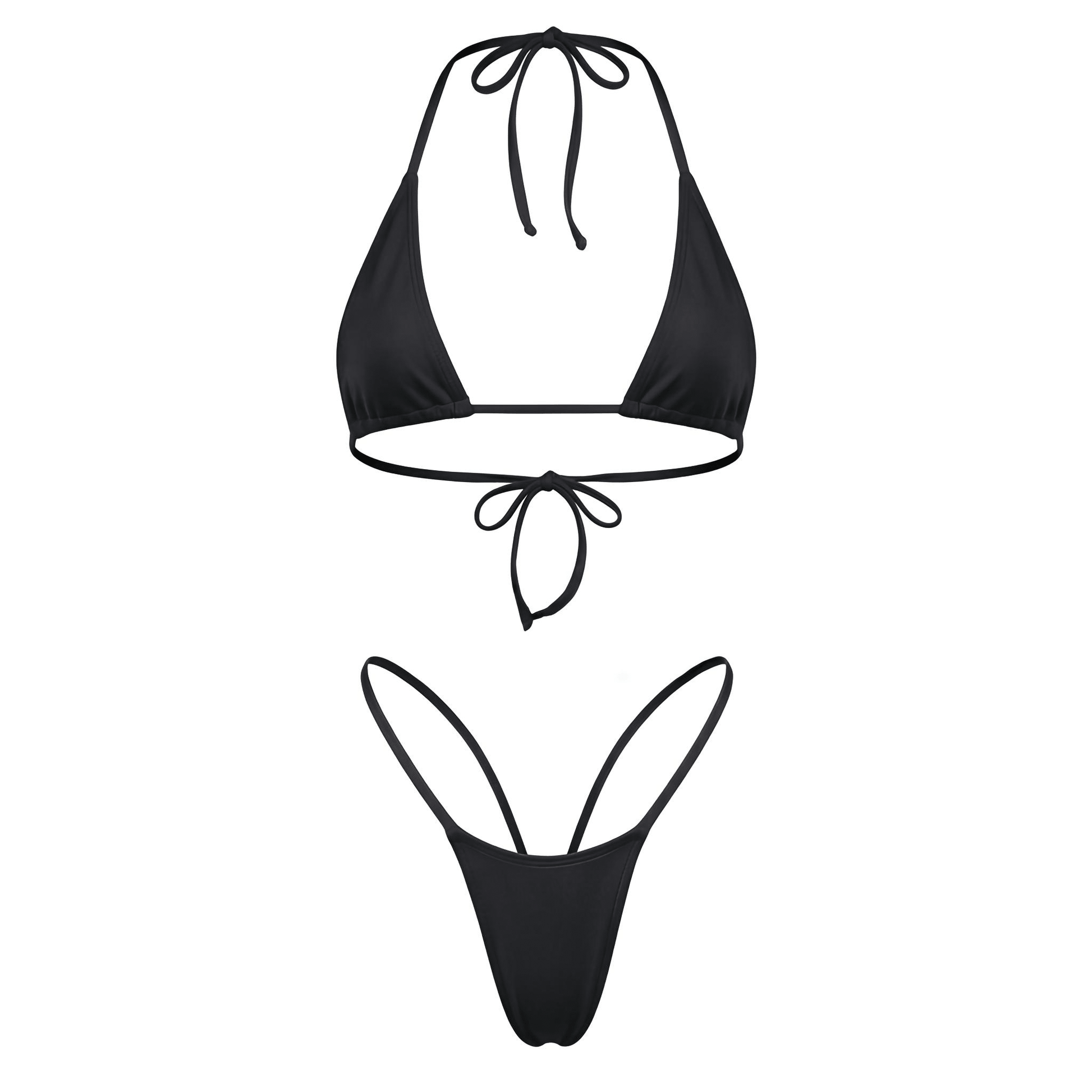 Black G String Thong Mini Tri - Kini Set - GrlFriday Shop