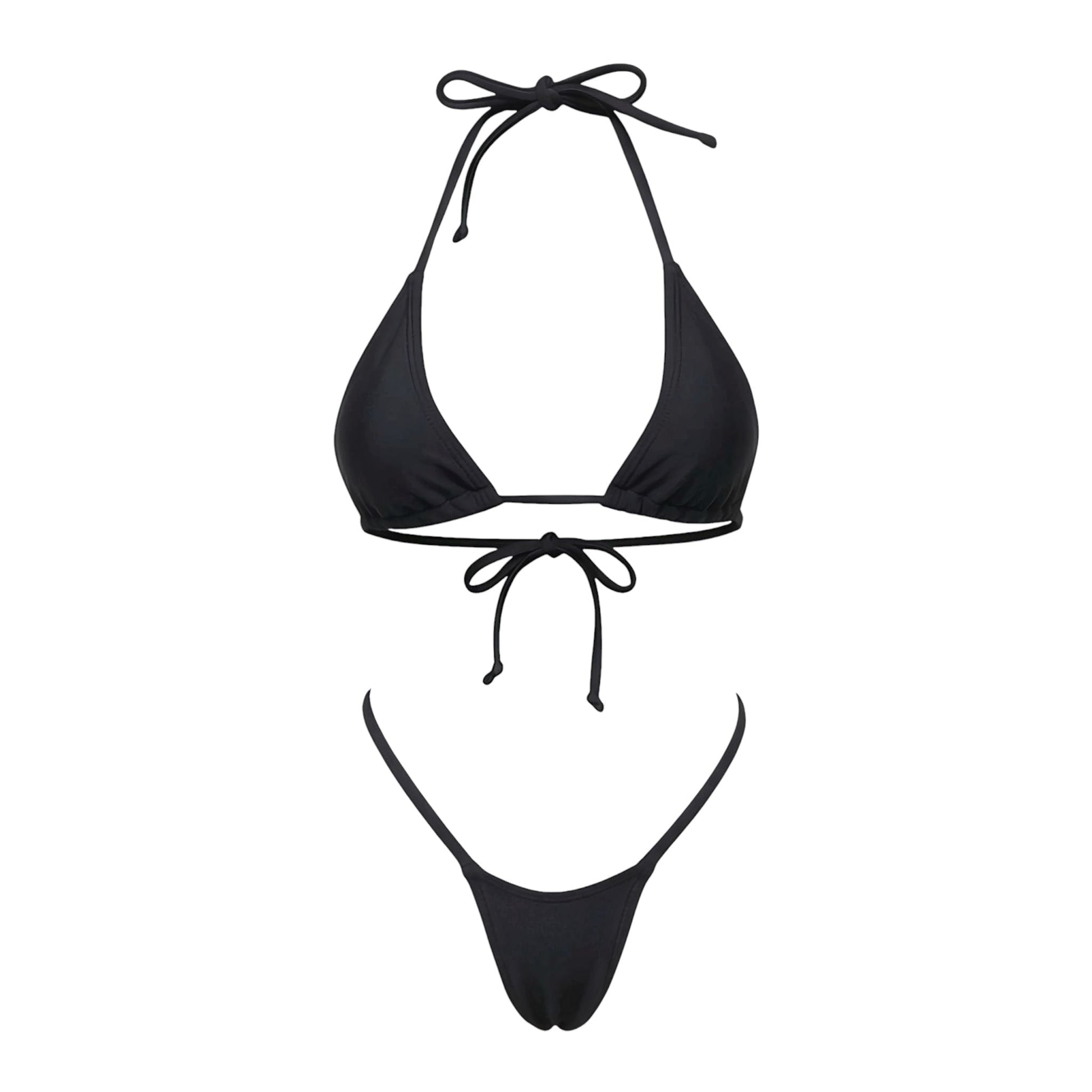 Black G String Thong Mini Tri - Kini Set - GrlFriday Shop