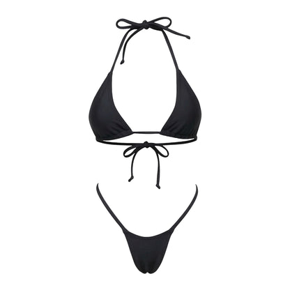 Black G String Thong Mini Tri - Kini Set - GrlFriday Shop