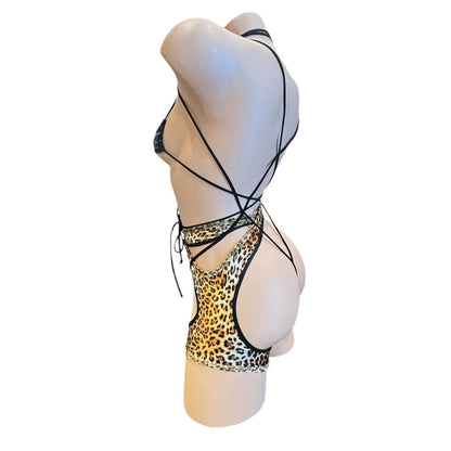 Black Latex Look Nanokini Micro Slingshot Bikini Set - EXOTIC DANCEWEAR - GrlFriday Shop