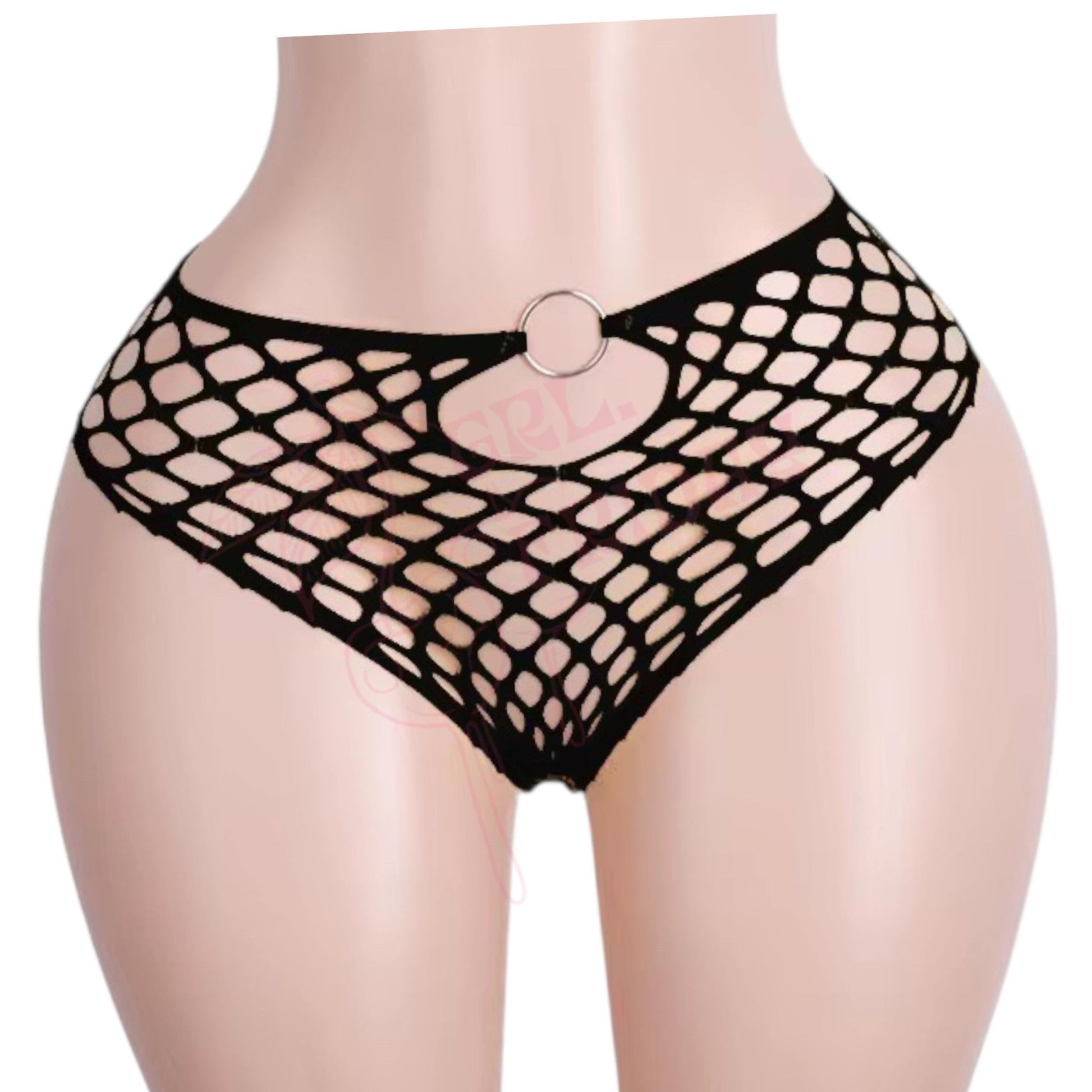 BLACK Mesh Halter Bikini Set with O - Rings - GrlFriday Shop