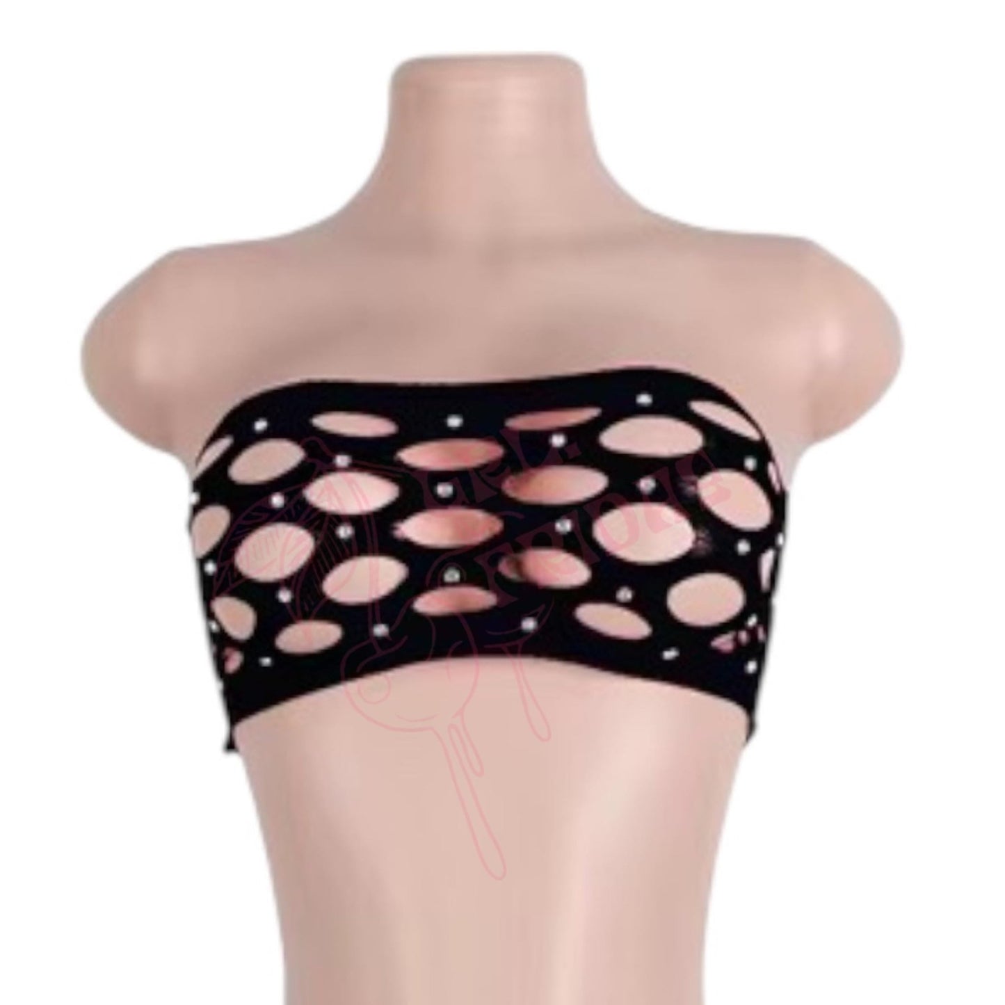 Black Rhinestoned Mesh Short Set - GrlFriday Shop