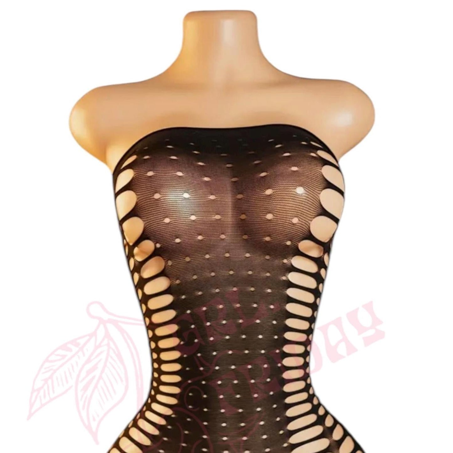 Black Strapless Mesh Cutout Mini Dress - GrlFriday Shop