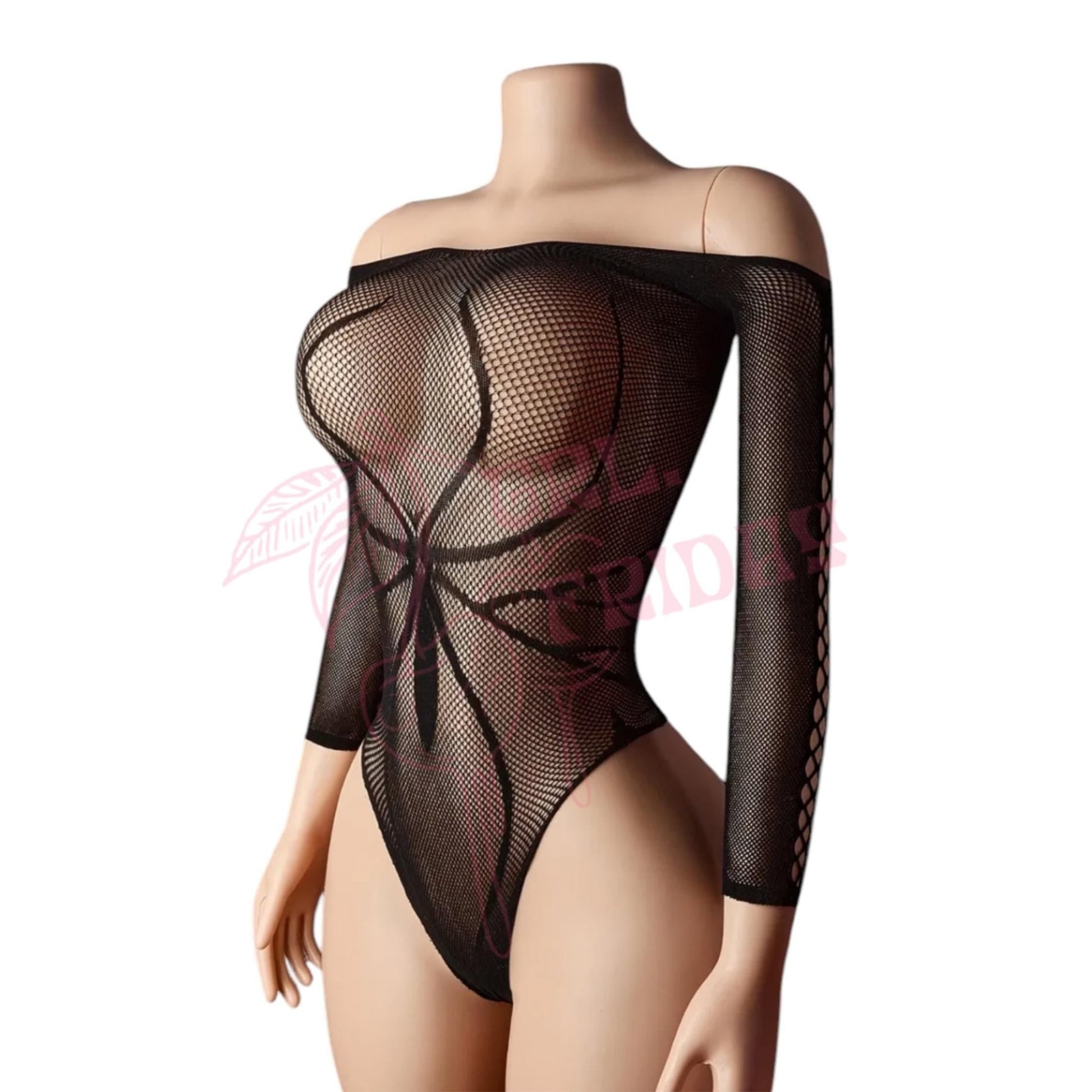 Black Widow Spider Fishnet Stripper Bodysuit - GrlFriday Shop