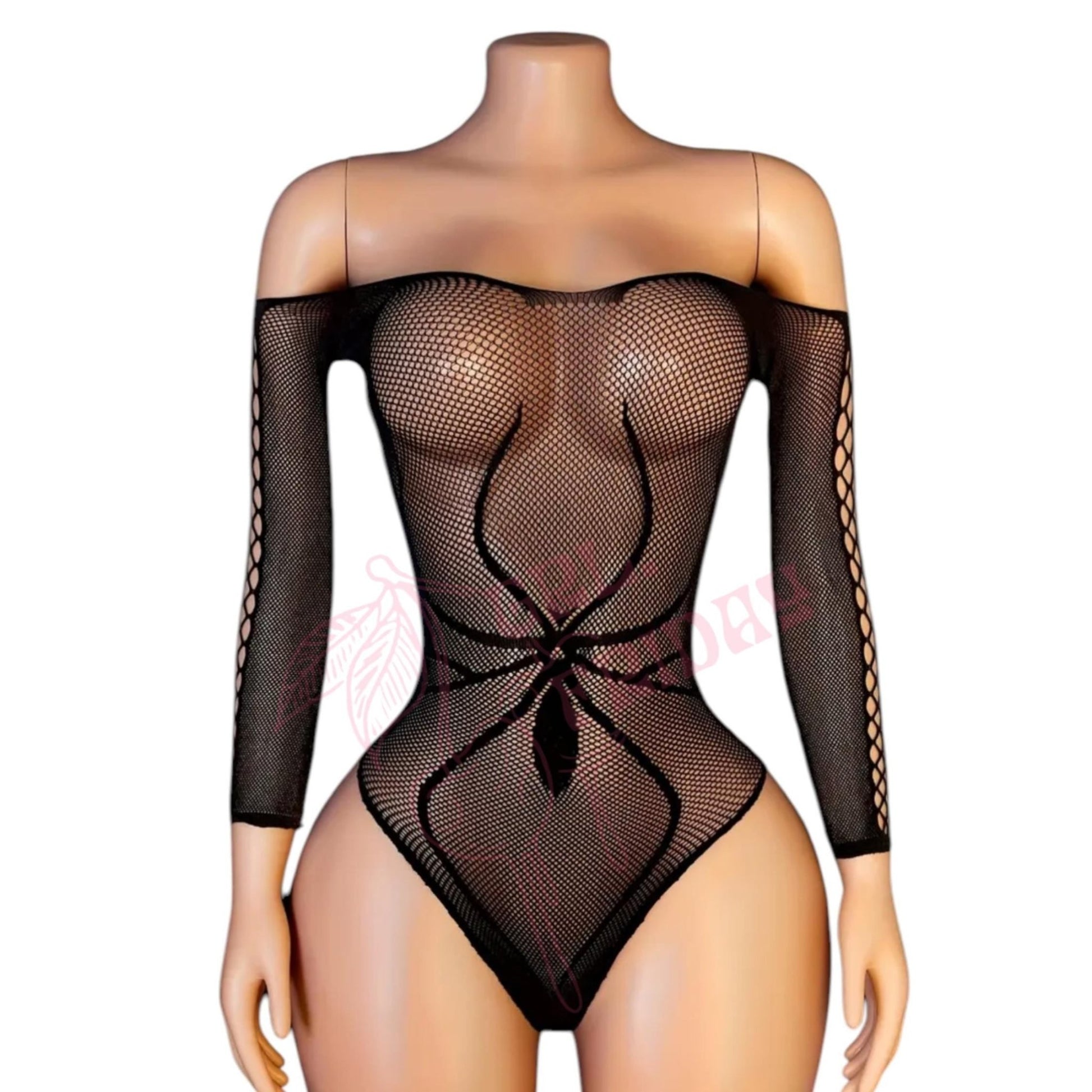 Black Widow Spider Fishnet Stripper Bodysuit - GrlFriday Shop