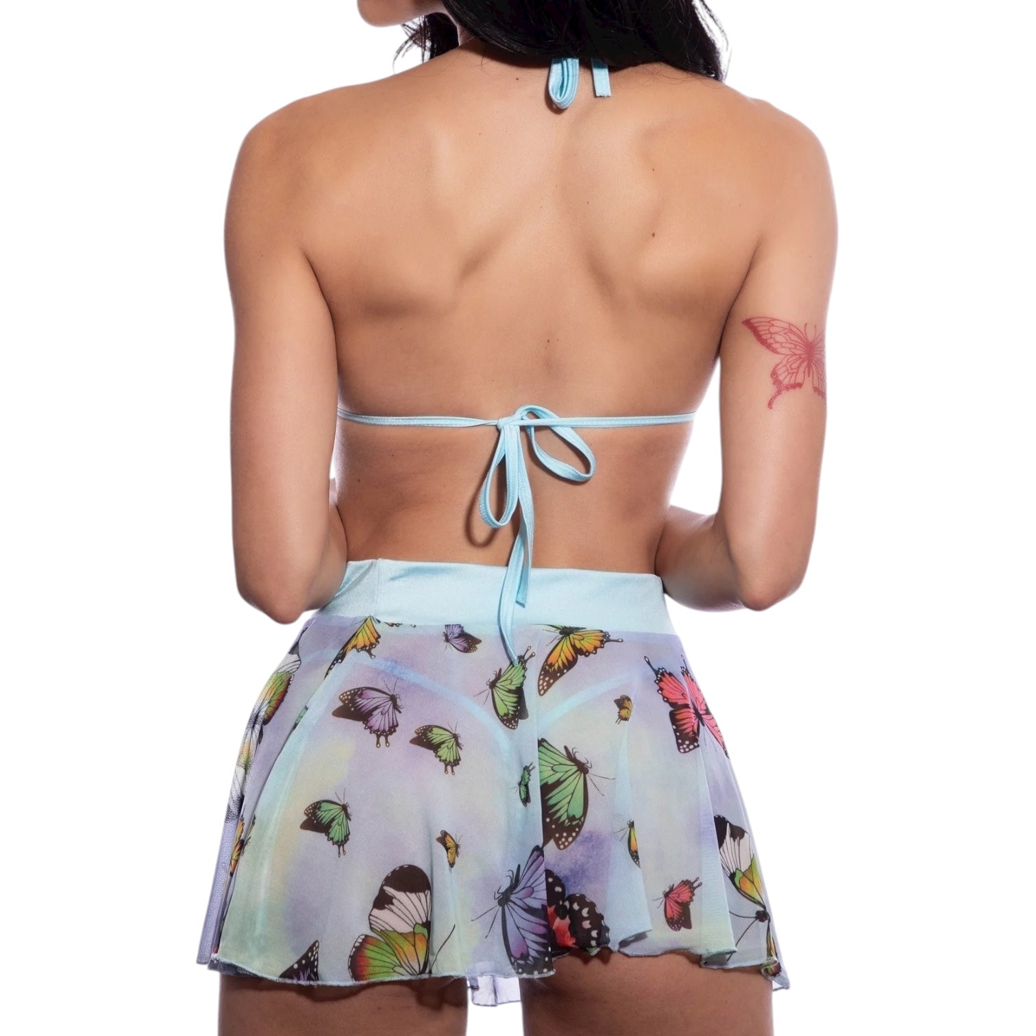 Butterfly Mesh 3 Piece Skirt Set - Blue - GrlFriday Shop