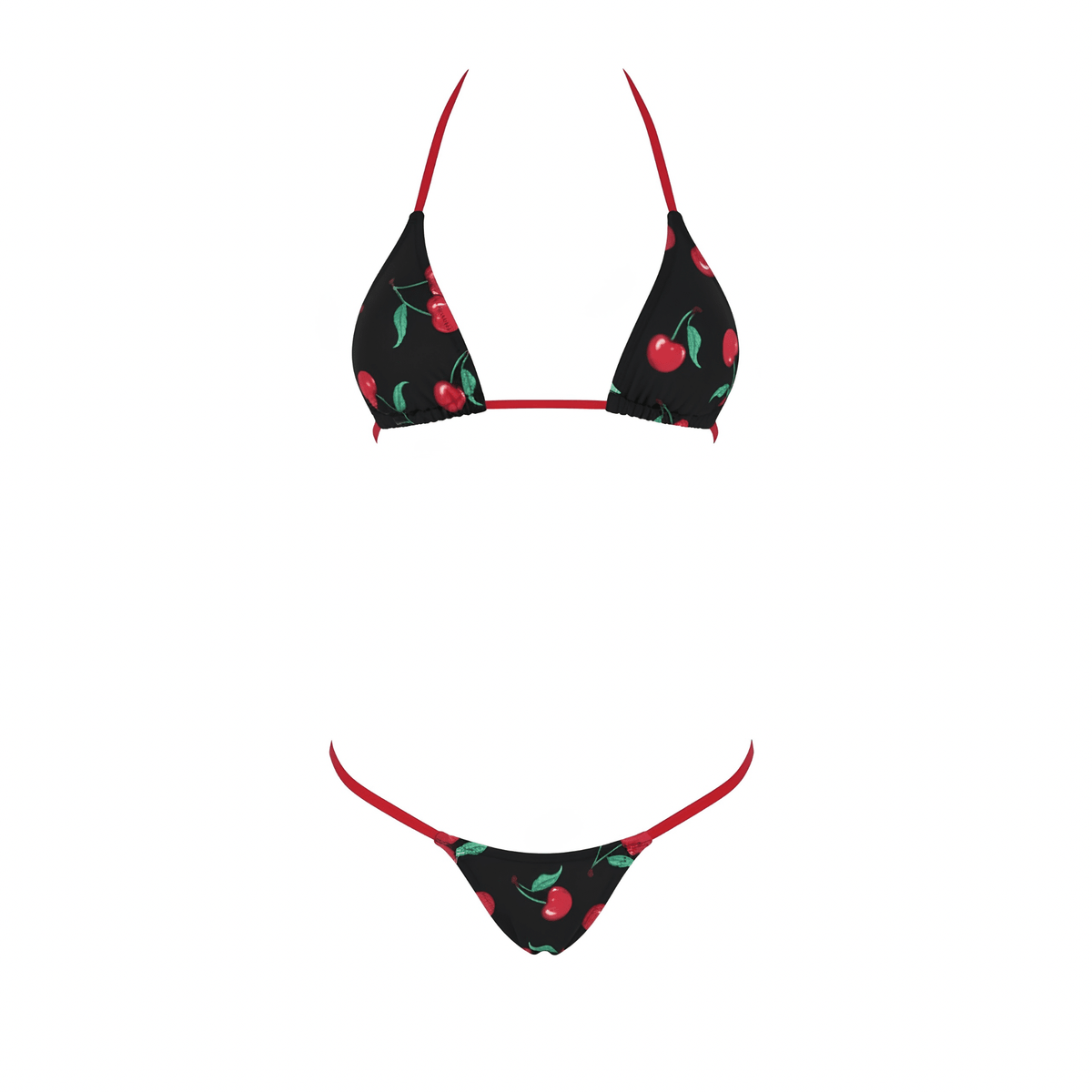 Cherry Print G String Thong Mini Tri-Kini Set - GrlFriday Shop