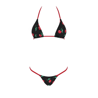 Cherry Print G String Thong Mini Tri-Kini Set - GrlFriday Shop