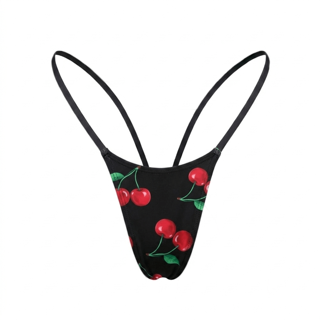 Cherry Print G String Thong Mini Tri-Kini Set - GrlFriday Shop