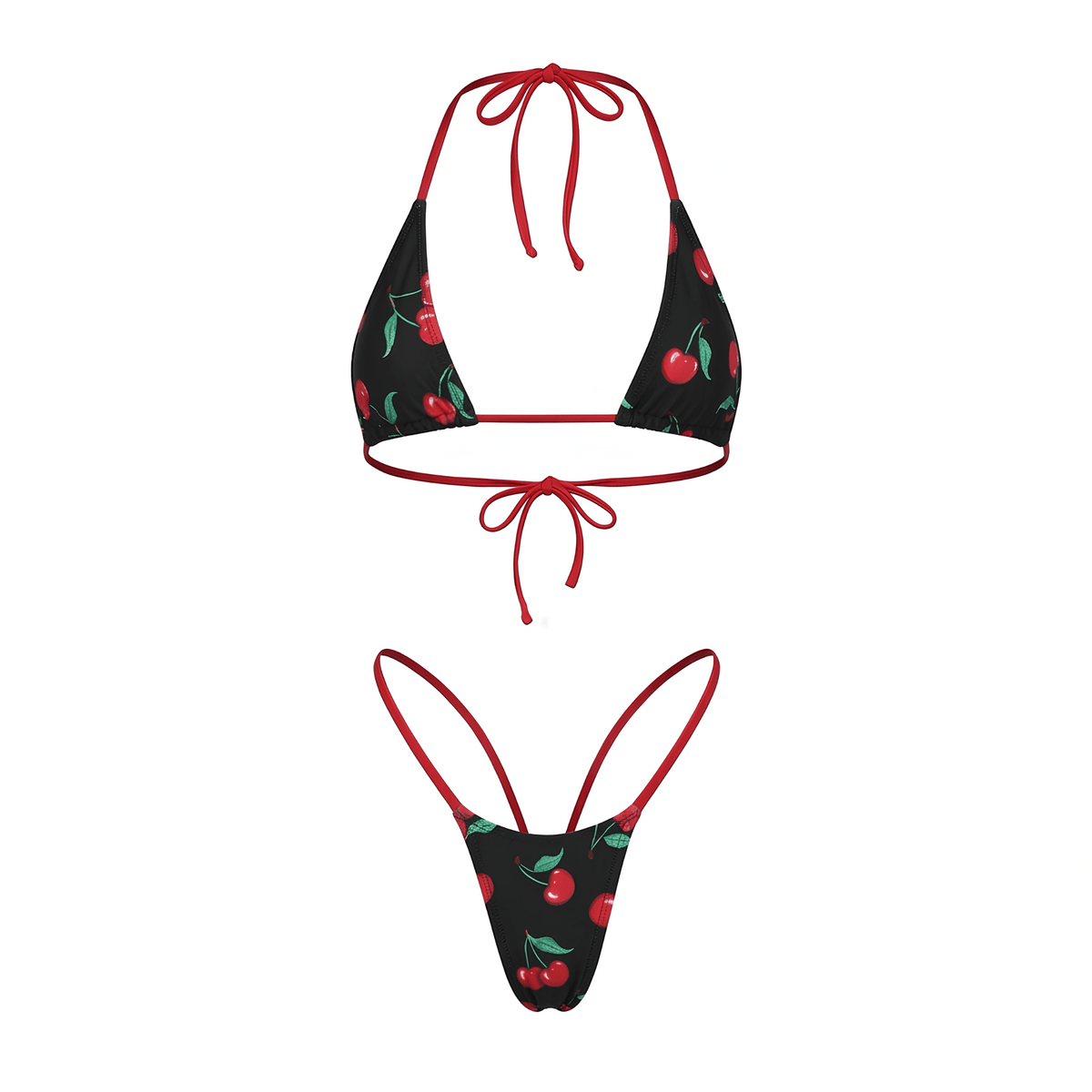 Cherry Print G String Thong Mini Tri-Kini Set - GrlFriday Shop