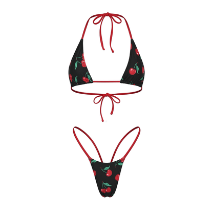 Cherry Print G String Thong Mini Tri-Kini Set - GrlFriday Shop
