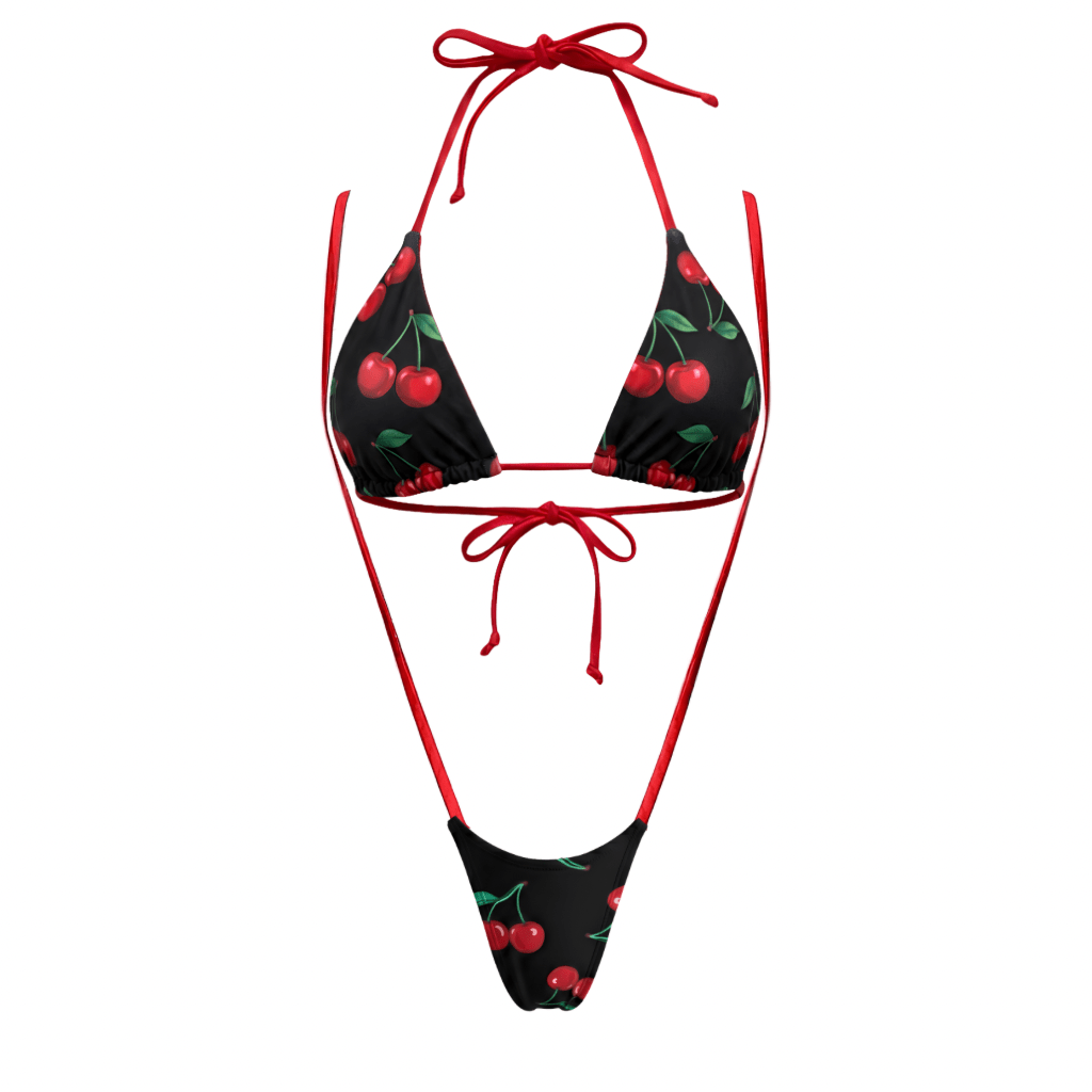 Cherry Print Slingshot Thong Set - GrlFriday Shop