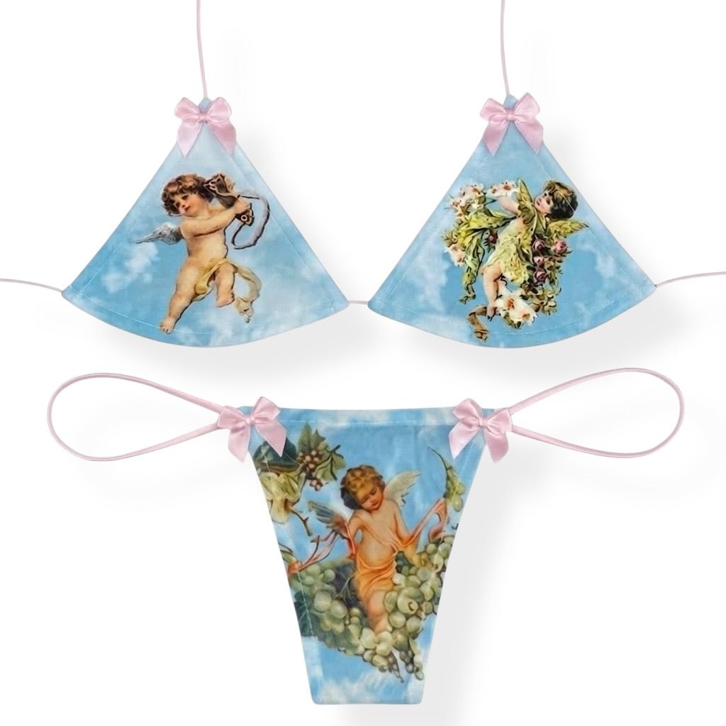 Cherub Angel Micro Mini Bikini with Pink Elastic Ties - GrlFriday Shop