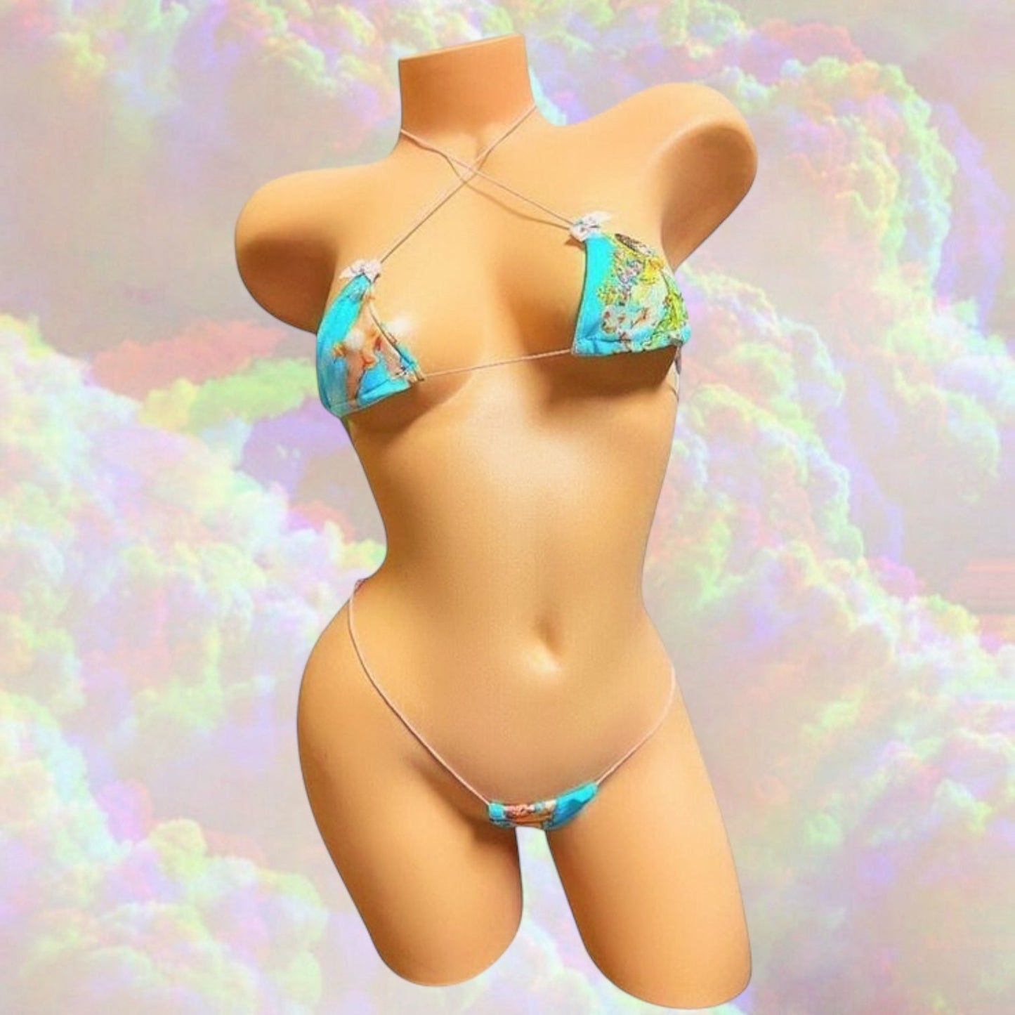 Cherub Angel Micro Mini Bikini with Pink Elastic Ties - GrlFriday Shop