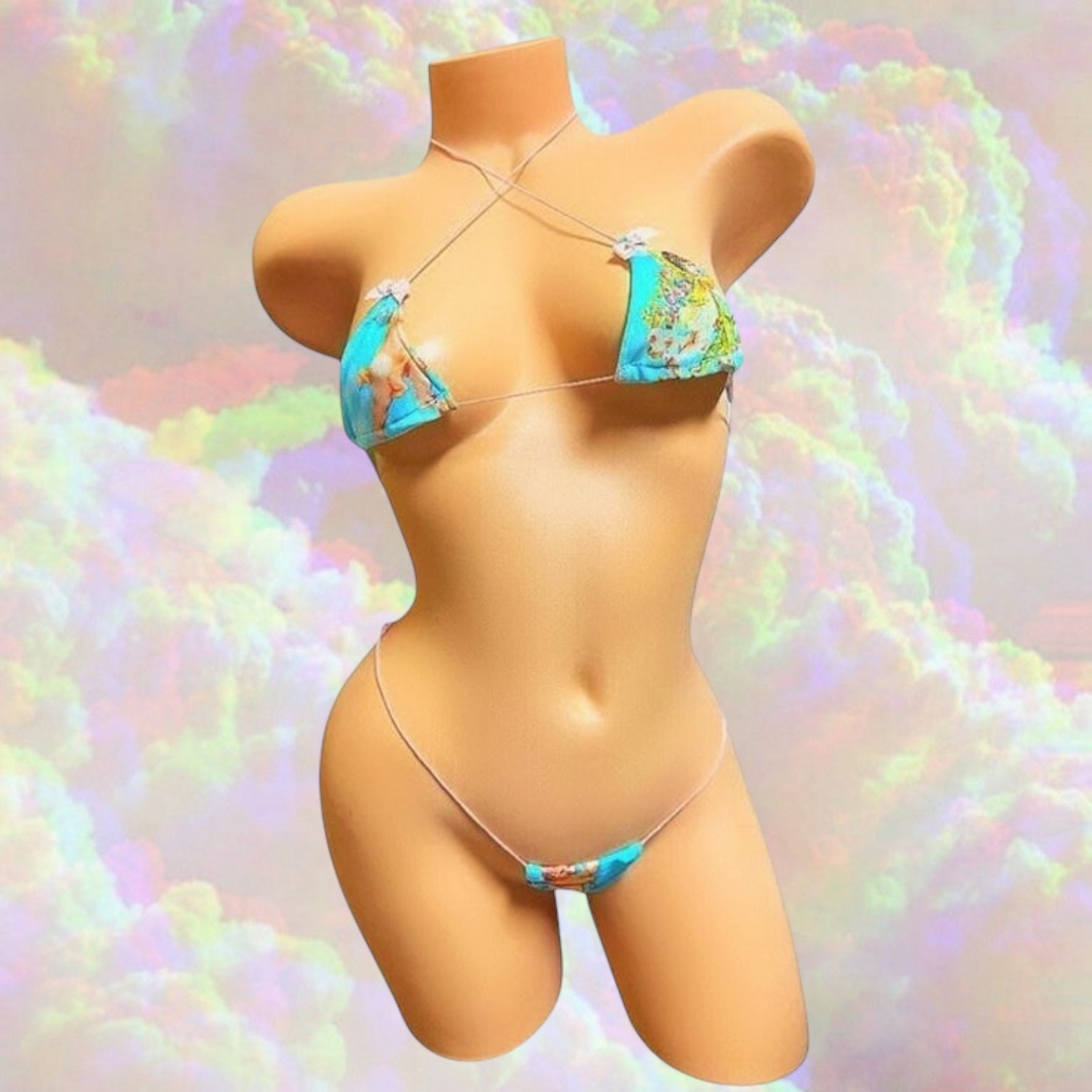 Cherub Angel Micro Mini Bikini with Pink Elastic Ties - GrlFriday Shop