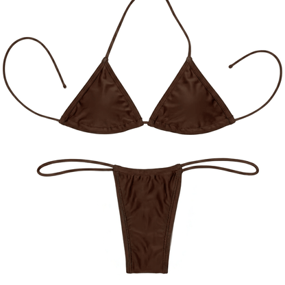 Chocolate Brown Microkini Set - GrlFriday Shop