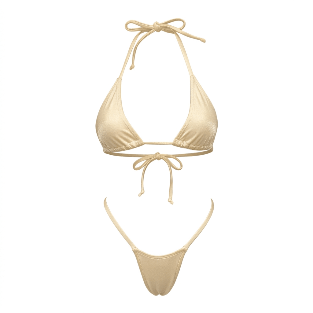 Coffee Tan G String Thong Mini Tri - Kini Set - GrlFriday Shop