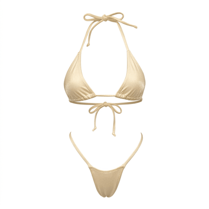Coffee Tan G String Thong Mini Tri - Kini Set - GrlFriday Shop
