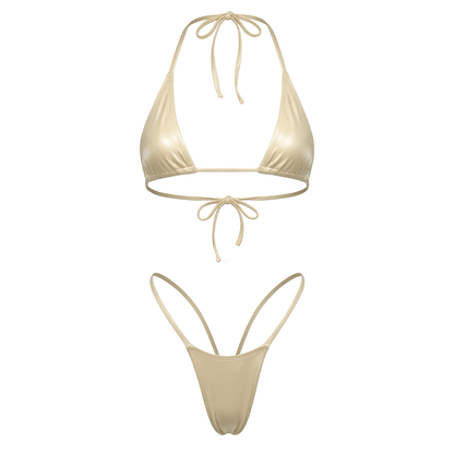 Coffee Tan G String Thong Mini Tri - Kini Set - GrlFriday Shop