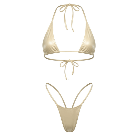 Coffee Tan G String Thong Mini Tri - Kini Set - GrlFriday Shop