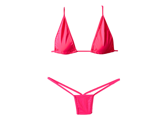 Coral Micro G String Thong Tri - Kini Set - GrlFriday Shop