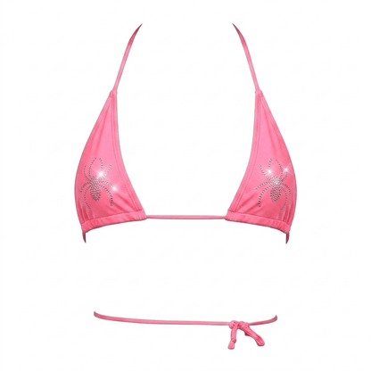 Coral Rhinestoned Spider G String Thong Mini Tri - Kini Set - GrlFriday Shop