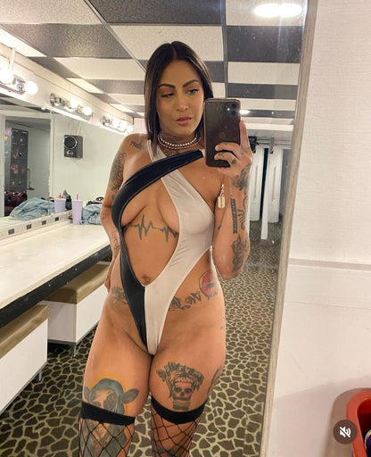 Criss - Cross Contrast Thong Monokini - White + Black - GrlFriday Shop