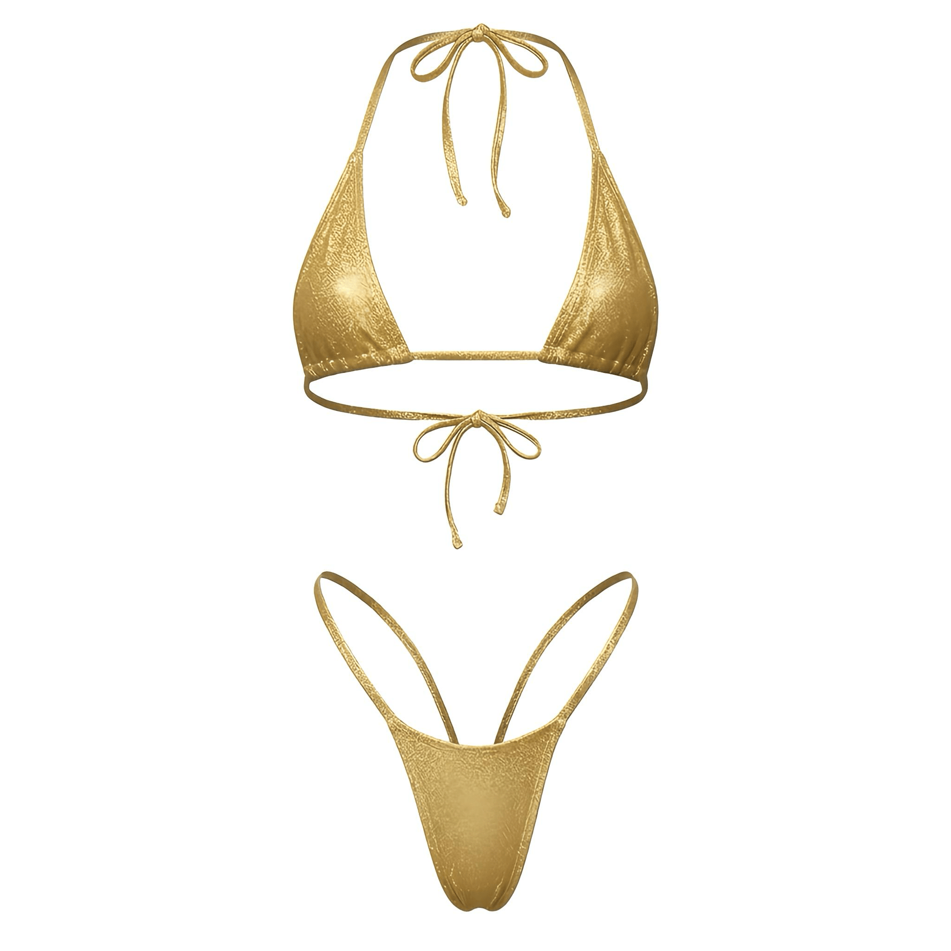 Gold G String Thong Mini Tri - Kini Set - GrlFriday Shop