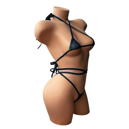 GrlFriday Shop EXCLUSIVE Black Holographic Extreme Micro Bikini Set - GrlFriday Shop