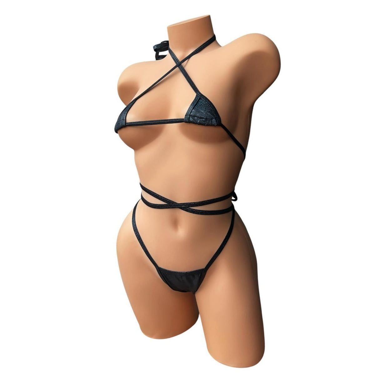 GrlFriday Shop EXCLUSIVE Black Holographic Extreme Micro Bikini Set - GrlFriday Shop