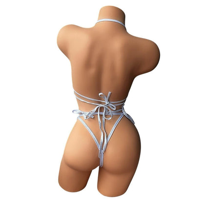 GrlFriday Shop EXCLUSIVE White Holographic Extreme Micro Bikini Set - GrlFriday Shop