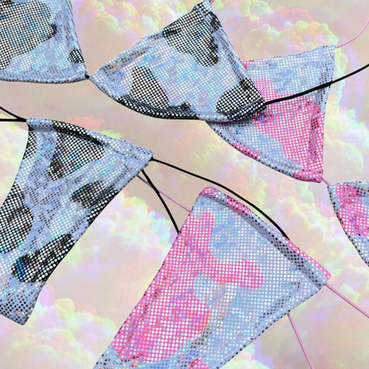 Holographic Cow Print Microkini Set - GrlFriday Shop