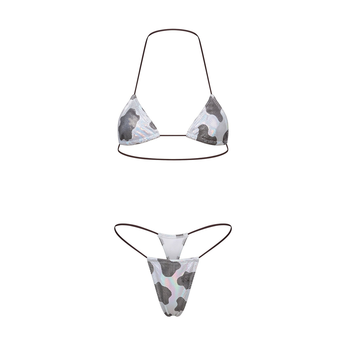 Holographic Cow Print Microkini Set - GrlFriday Shop