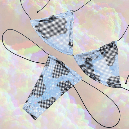 Holographic Cow Print Microkini Set - GrlFriday Shop