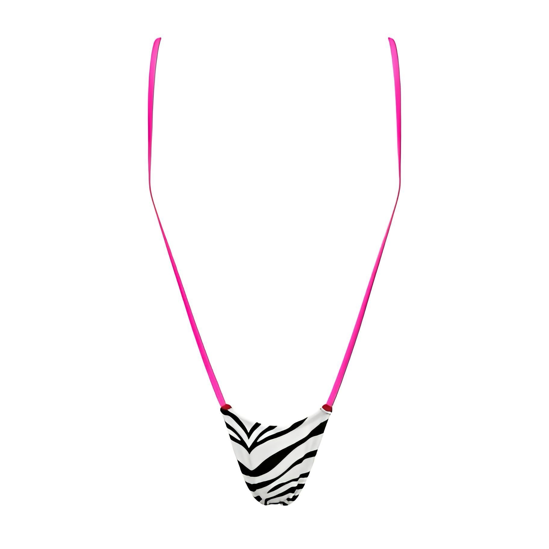 Hot Pink and Black + White Zebra Print Slingshot Micro Bikini - GrlFriday Shop